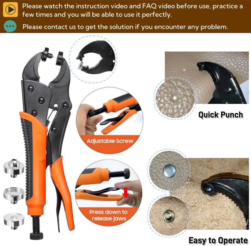 SUNOR 100 Sets Snap Buttons,Heavy Duty Snap Fasteners Kit 15mm Metal Snaps Canvas Snaps,Press Stud for Clothing Leather Boat Cover Fabric - Image 5